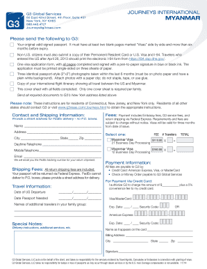Myanmar Tourist Visa Application