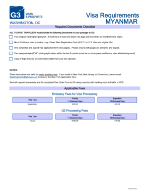 Myanmar Tourist Visa Application
