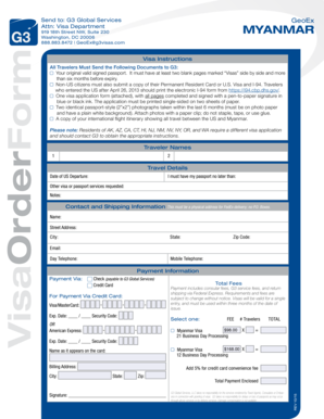 Myanmar Tourist Visa Application Form