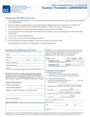 Uzbekistan Visa Application Form