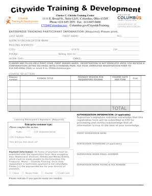 Enterprise Training Registration Form