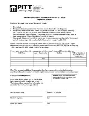 Financial Aid Form 9