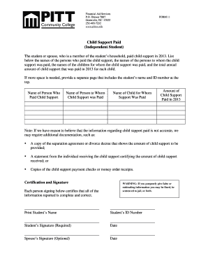 Child Support Paid Form