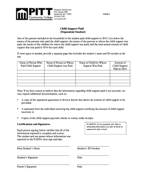 Child Support Paid Form
