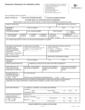 Disability Claim Filing Instructions
