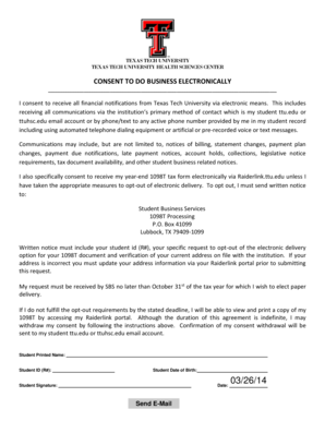 Texas Tech University Electronic Consent Form