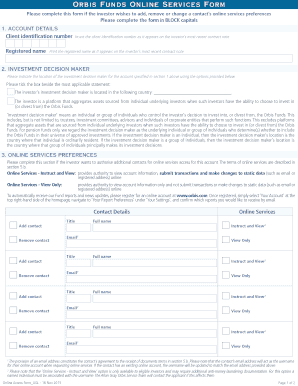 Orbis Funds Online Services Form