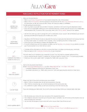 Rebalance Instruction for Retirement Funds