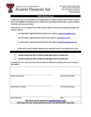 FAFSA Waiver Form