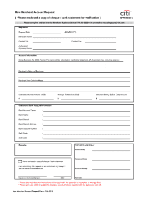 New Merchant Account Request Form