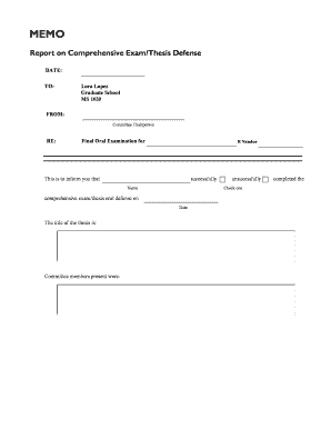 Comprehensive Exam Thesis Defense Report