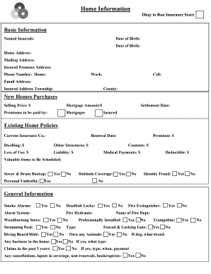 Home Insurance Application Form