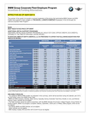 BMW Group Corporate Fleet Employee Program Form