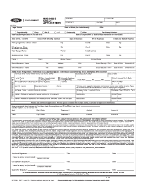 Ford Motor Credit Business Credit Application