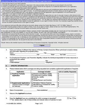 Chubb ForeFront Portfolio Insurance Application