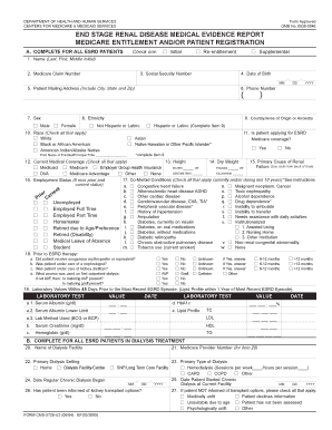 End Stage Renal Disease Medical Evidence Report