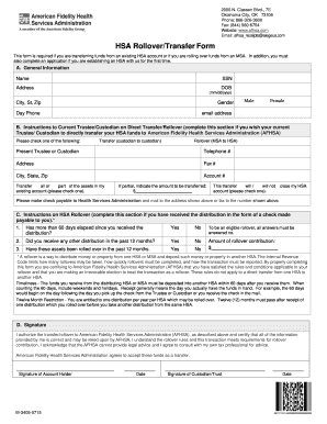 HSA Rollover/Transfer Form