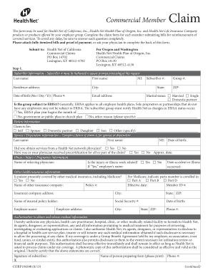 Commercial Member Claim Form