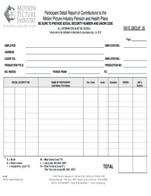 Motion Picture Industry Pension and Health Plans Contribution Report