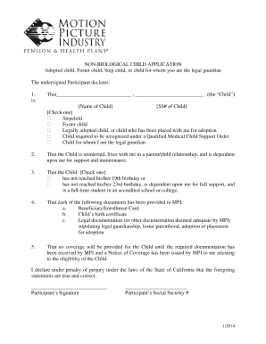 Non-Biological Child Application