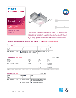 LyteCaster 6" Round Downlight Order Form