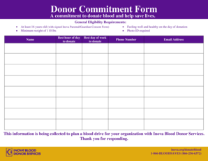 Donor Commitment Form