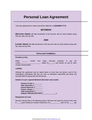 Personal loan agreement example - Personal Loan Agreement