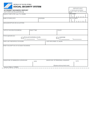 SSS Accident/Sickness Report Form