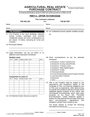 Alberta Agricultural Real Estate Purchase Contract