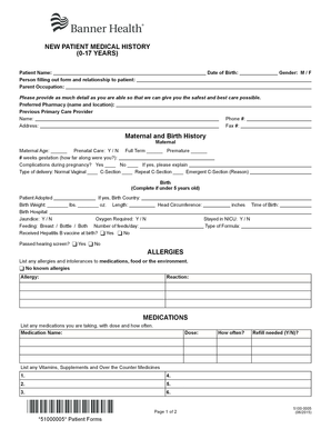 New Patient Medical History Form