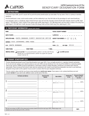 CalPERS 457 Plan Beneficiary Designation Form
