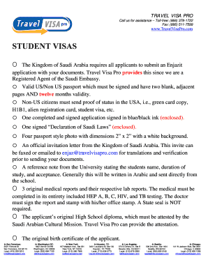 Saudi Arabia Student Visa Application