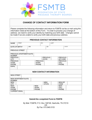 Change of Contact Information Form