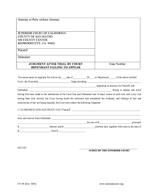 California Court Judgment After Trial