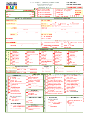 SLD Clinical Test Request Form