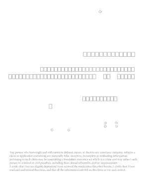 Prescription Reimbursement Claim Form
