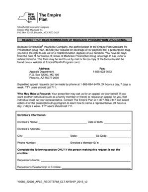 Medicare Prescription Drug Denial Redetermination Request