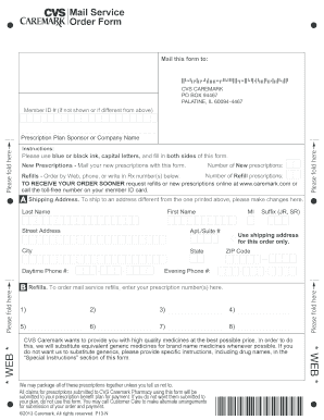 CVS Caremark Mail Service Order Form