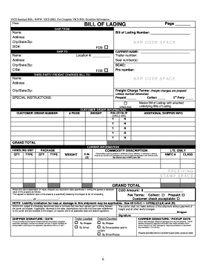 VICS Standard Bill of Lading