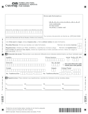 FORMULARIO PARA ORDENAR EL SERVICIO POR CORREO