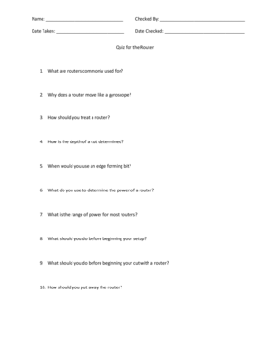 Router Safety and Usage Quiz