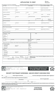 Tenant Application to Rent