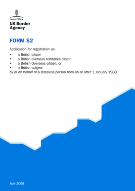 Form S2 Application for British Citizenship