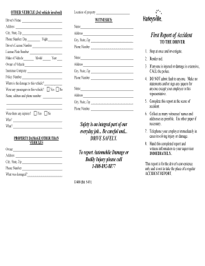 Vehicle Accident Report Form