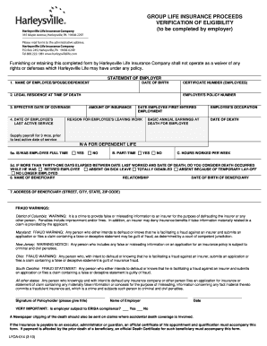 Group Life Insurance Proceeds Verification