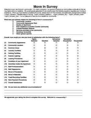 Resident Move-In Survey