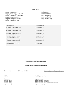 Rent Bill Template