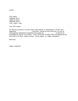 Apartment Repair Notice