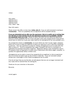 Apartment Availability Notice