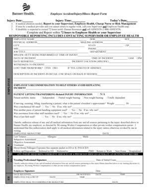 Employee Accident Injury Illness Report Form